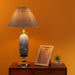 Elegant Vase-Shaped Glass Table Lamp - Grey Shade with Golden Base - WoodenTwist