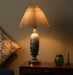 Elegant Vase-Shaped Glass Table Lamp - Grey Shade with Golden Base - WoodenTwist