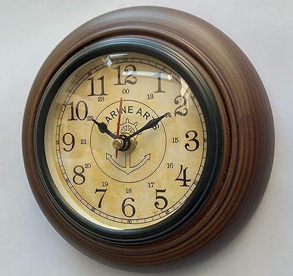 Antique Style 6-Inch Wall Clock Unique Brown Decorative Timepiece for Home & Office - WoodenTwist