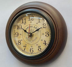 Antique Style 6-Inch Wall Clock Unique Brown Decorative Timepiece for Home & Office - WoodenTwist