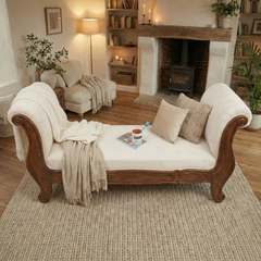 मैग्निफिको लकड़ी का लिविंग रूम काउच (सागौन की लकड़ी)