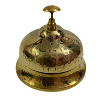 Shinny Brass Table Bell - Ornate Hotel Reception, Office Calling, Bar Desk, Home & Office Decor - WoodenTwist