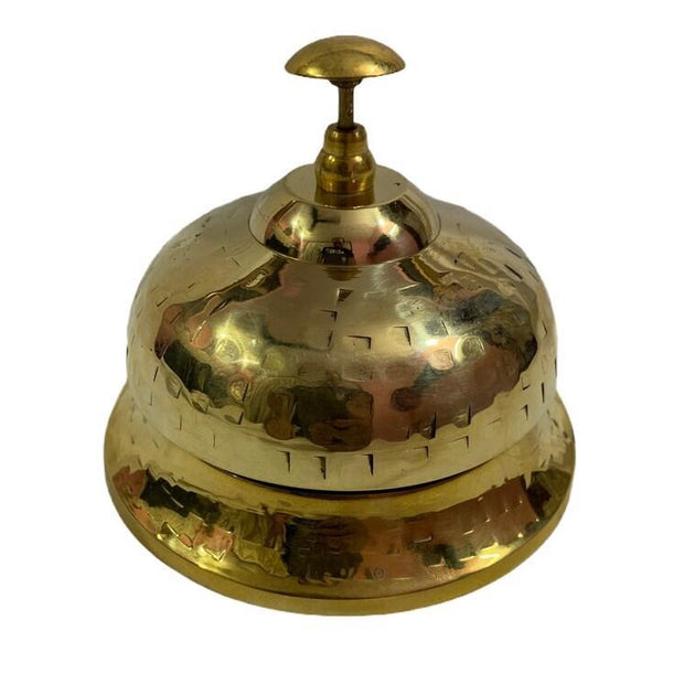 Shinny Brass Table Bell - Ornate Hotel Reception, Office Calling, Bar Desk, Home & Office Decor - WoodenTwist