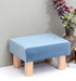 Solid Wood Foot Stool In Velvet Blue Colour - WoodenTwist