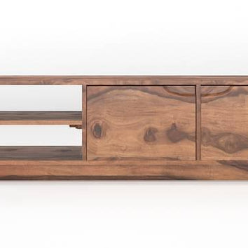 Elegante Handmade Solid Sheesham Wood TV Unit for Living Room - WoodenTwist