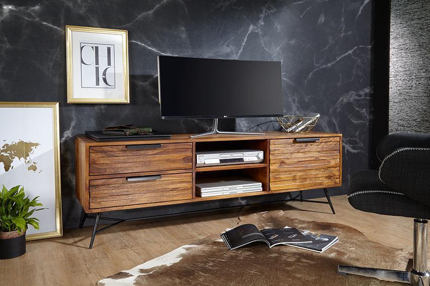 Mirando Solid Sheesham Wood TV Unit for Living Room - WoodenTwist