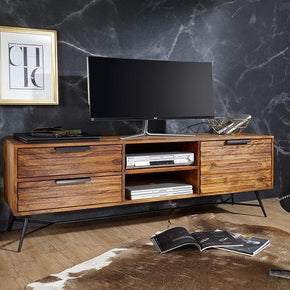 Mirando Solid Sheesham Wood TV Unit for Living Room - WoodenTwist