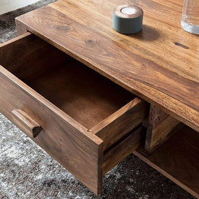 Classic Wooden Handmade Solid Sheesham Wood Coffee Table - WoodenTwist