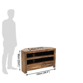 Estante Solid Sheesham Wood TV Unit for Living Room - WoodenTwist