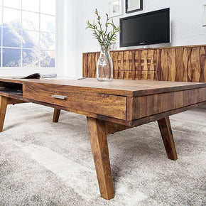 Espacio Wooden Handmade Solid Sheesham Wood Coffee Table - WoodenTwist