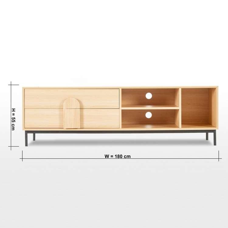 Elegante Handmade Solid Sheesham Wood TV Unit for Living Room ( Natural ) - WoodenTwist