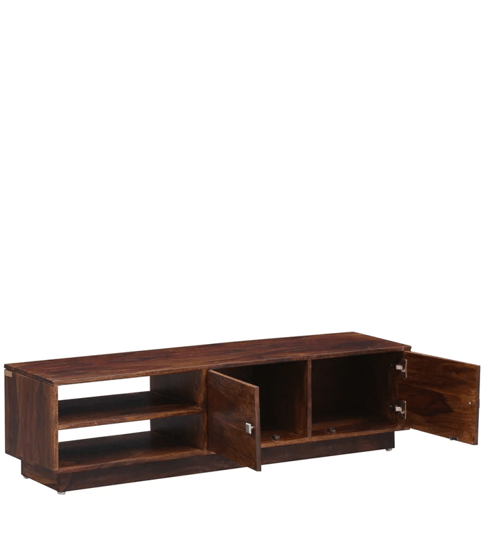 Dormitorio Handmade Solid Sheesham Wood TV Unit for Living Room - WoodenTwist