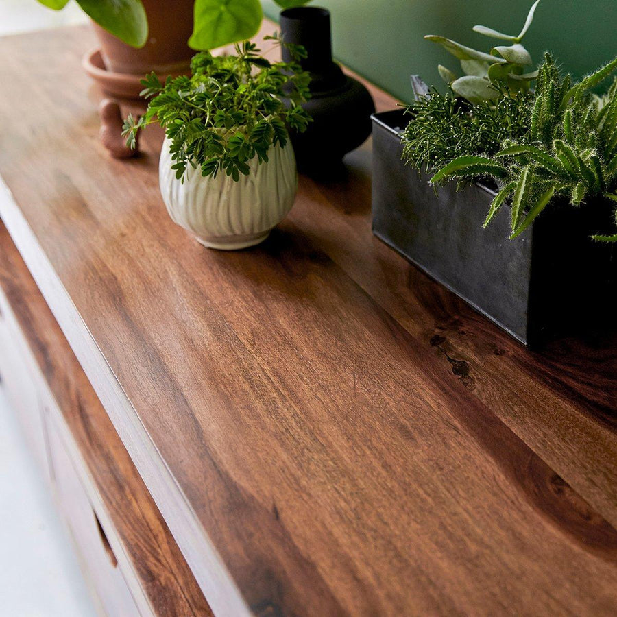 Brown with a natural wood finish