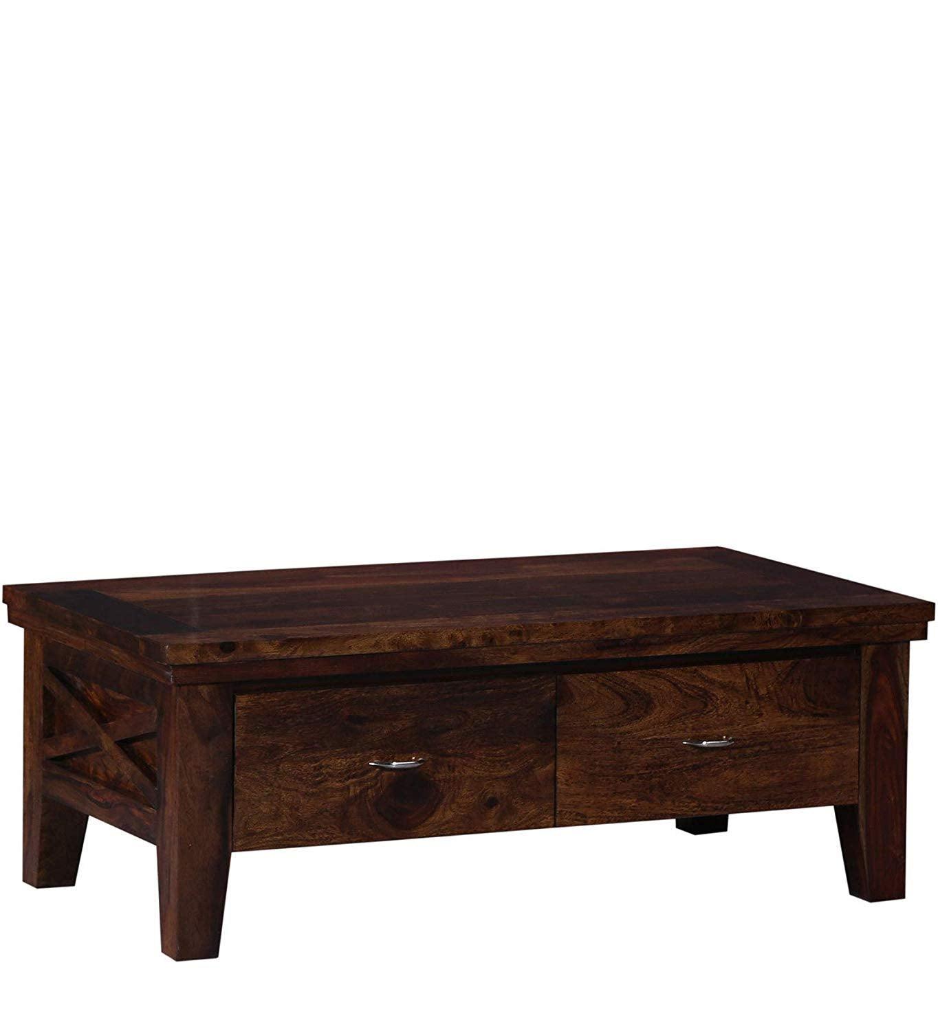 Wooden Handmade Solid Sheesham Wood Coffee Table - WoodenTwist