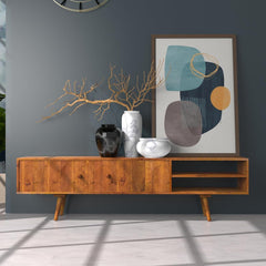 Más Handmade Solid Sheesham Wood TV Unit for Living Room - WoodenTwist