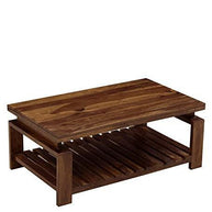 Rectángulo Wooden Handmade Solid Sheesham Wood Coffee Table - WoodenTwist