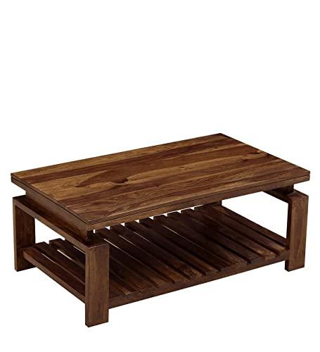 Rectángulo Wooden Handmade Solid Sheesham Wood Coffee Table - WoodenTwist