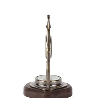 Table Clock with Wooden Compass Stand - Exim Decor Hanging Clock Ship Table Clock Brass Desk Clock Maritime Brass Compass wit