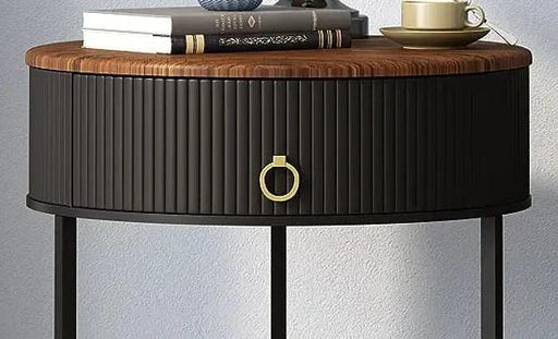 Wooden Top Side Table - Space-Saving Design