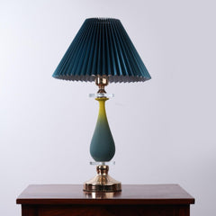 Golden Nack Shaped Glass Table Lamp - Modern Shade Lamp with Golden Base - WoodenTwist