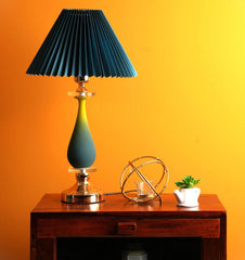 Golden Nack Shaped Glass Table Lamp - Modern Shade Lamp with Golden Base - WoodenTwist