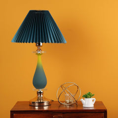 Golden Nack Shaped Glass Table Lamp - Modern Shade Lamp with Golden Base - WoodenTwist