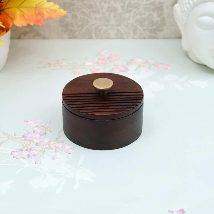 The Artisan's Stripes- Trinket Small Brown Box - WoodenTwist