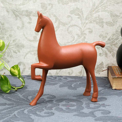 Enigmatic Equine Sculpture Terracotta - WoodenTwist