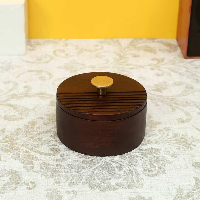 The Artisan's Stripes- Trinket Small Brown Box - WoodenTwist