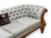 Wooden Twist Hand Carved Antique Criss Cross Pattern 3 Seater Sofa (Honey Finish) - WoodenTwist