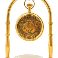 Brass Nautical Victoria London Desk Clock with Direction Compass - WoodenTwist