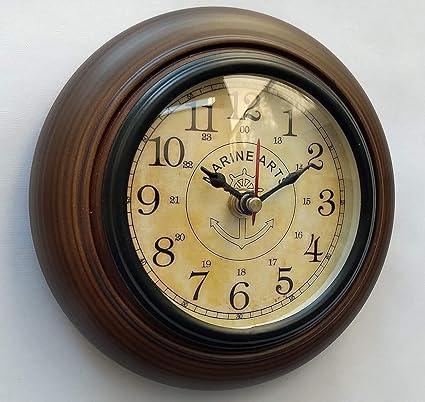 Antique Style 6-Inch Wall Clock Unique Brown Decorative Timepiece for Home & Office - WoodenTwist