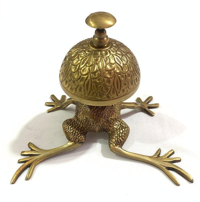 Brass Frog Style Ornate Hotel Counter Bell - WoodenTwist