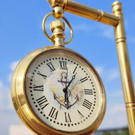 Antique Brass Desk Clock Classic Design Ideal for Home and Office Decor - WoodenTwist