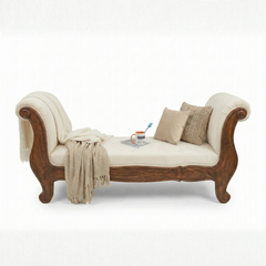 मैग्निफिको लकड़ी का लिविंग रूम काउच (सागौन की लकड़ी)