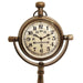 Antique Brass Desk Clock - Vintage Tabletop Gift with Quartz Movement - WoodenTwist