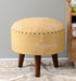Mango Wood Foot Stool In Cotton Yellow Colour - WoodenTwist