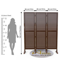 Wooden Twist Rectangular Shape Premium Solid Wood Room Divider ( Brown ) - WoodenTwist