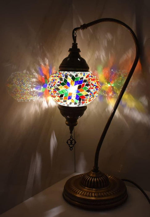 Swan Turkish Glass Light Lamp - Ambient Lighting in Living Room