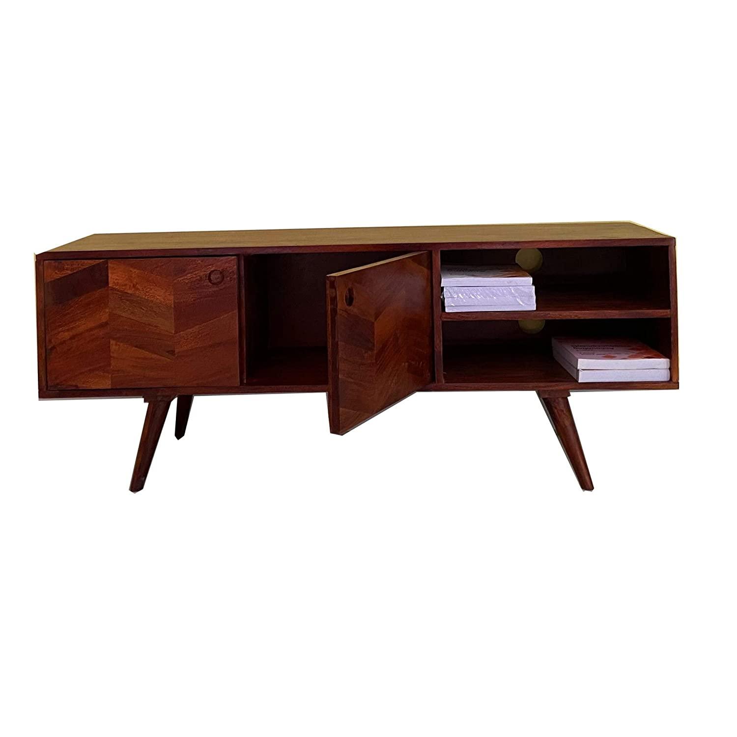 Llindo Solid Sheesham Wood TV Unit for Living Room - WoodenTwist