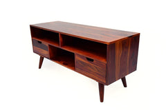 Orzuelo Solid Sheesham Wood TV Unit for Living Room - WoodenTwist