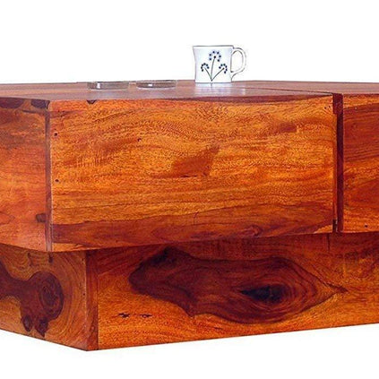 Glamorous Wooden Handmade Solid Sheesham Wood Coffee Table - WoodenTwist