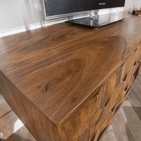 Estilo Solid Sheesham Wood TV Unit for Living Room - WoodenTwist