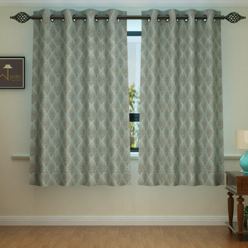 Fabrahome Light Filtering 4.5 Ft Fusion Fabric Window Curtain ( Grey ) - WoodenTwist