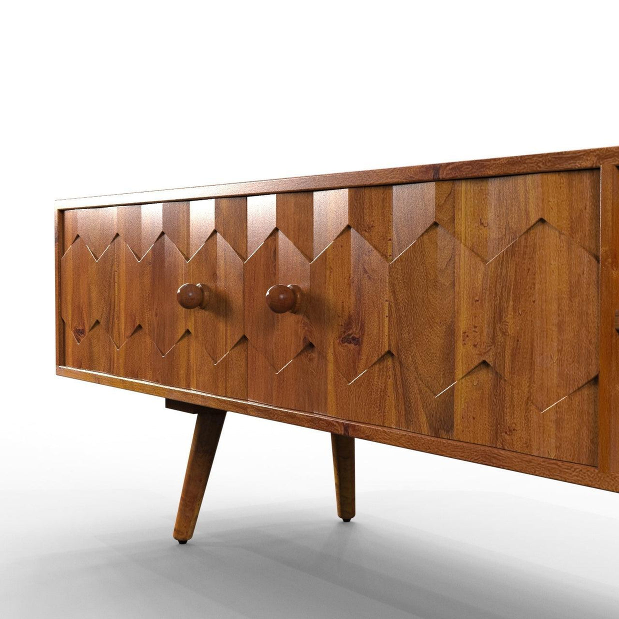 Más Handmade Solid Sheesham Wood TV Unit for Living Room - WoodenTwist