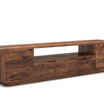 Handmade Solid Sheesham Wood TV Unit for Living Room - WoodenTwist