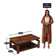 Rectángulo Wooden Handmade Solid Sheesham Wood Coffee Table - WoodenTwist