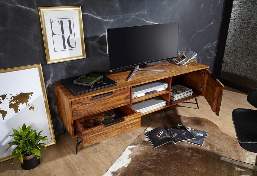 Mirando Solid Sheesham Wood TV Unit for Living Room - WoodenTwist