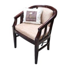 Wooden Twist Handmade Bow Style Teak Wood Armchair ( Brown ) - WoodenTwist