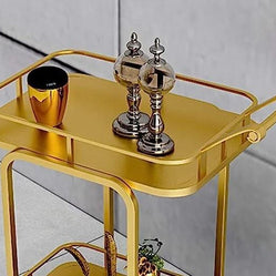 Top Tier of Golden Iron Rectangle Trolley